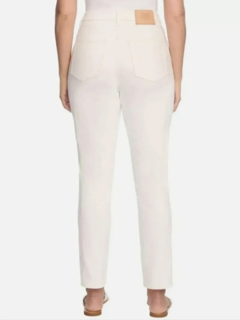 Frye Ivory White Denim High-Rise Cuffed Crop Plus Size Jeans - Size 14/32